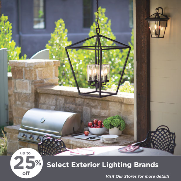 Up to 25% Select Exterior Lighting Brands visit our stores for more details