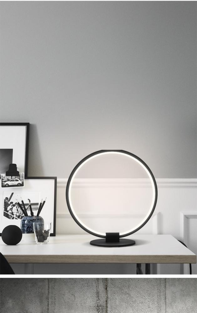 Circle table lamp, 18" Aluminium +PMMA Color : 3500K, Voltage: AC110-265V, Dimmable