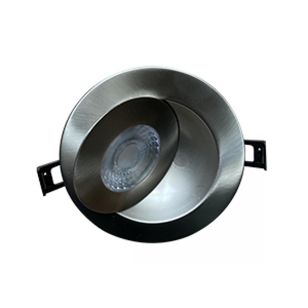 SWIVEL DOWNLIGHT 8W 120V 2700/3000/4000K 4IN 45Â° BRUSHED NICKEL ROUND 55 0lm