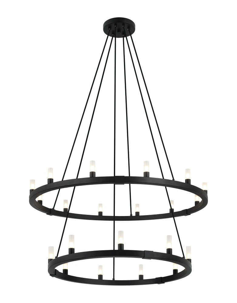 Cascadian Matte Black Chandelier