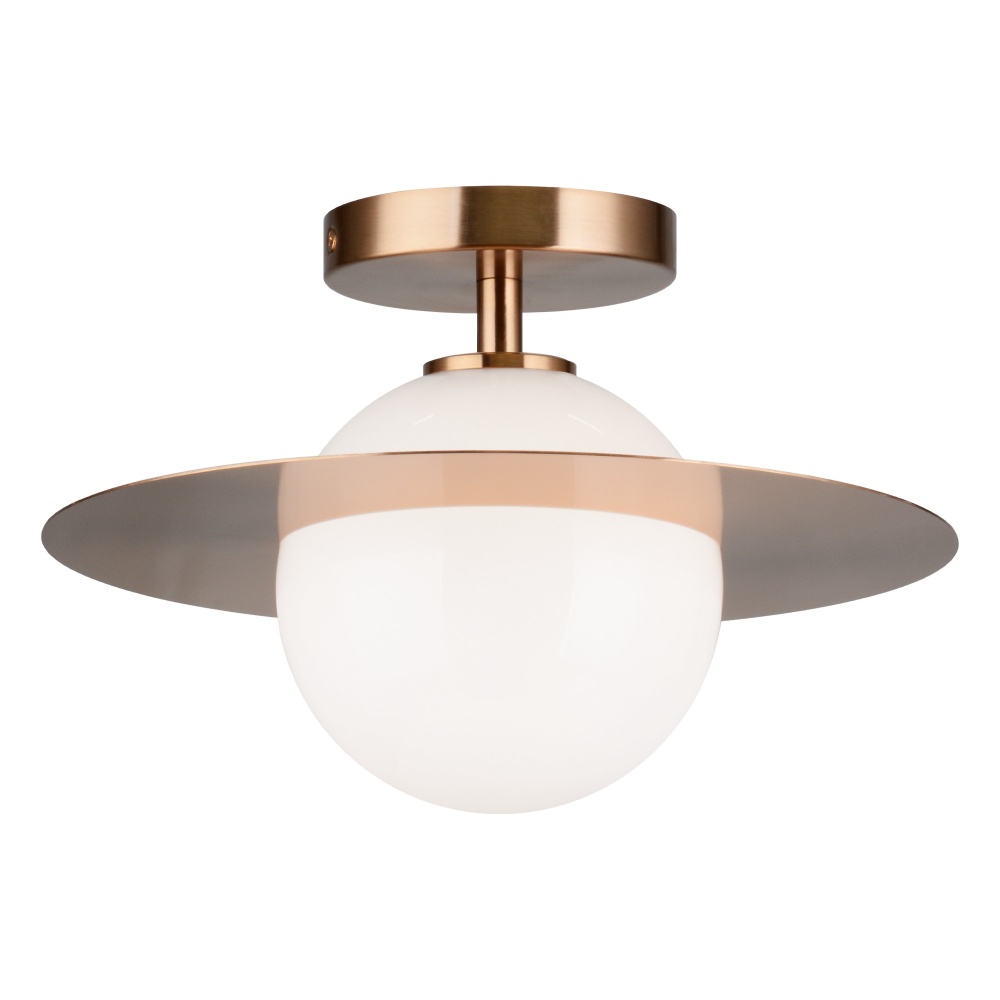 Saturn Aged Gold Brass Flush Mounts
