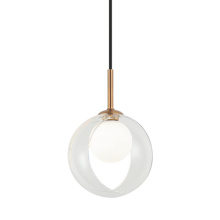 Matteo Lighting C60601AGCL - Delcia Aged Gold Brass Pendant