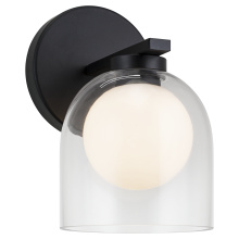 Matteo Lighting W60701BKCL - Derbishone Black Wall Sconce