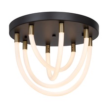 Artcraft AC6811BK - Cascata Collection 1-Light Flush Mount Black and Brushed Brass