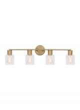 Visual Comfort & Co. Studio Collection DJV1004SB - Sayward Transitional 4-Light Bath Vanity Wall Sconce in Satin Brass Gold Finish