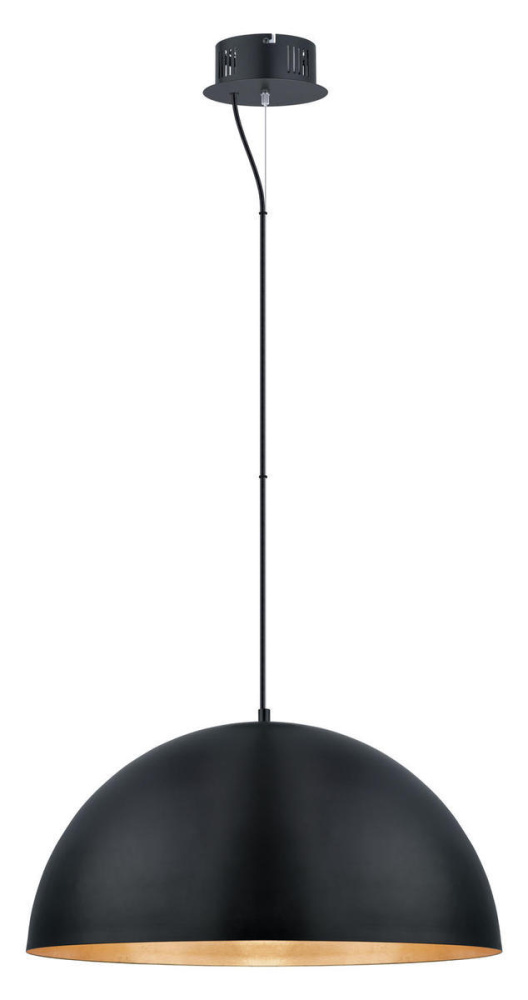 1 LT Integrated LED Pendant w/ Black Finish & Black w/ Gold Interior Metal Shade