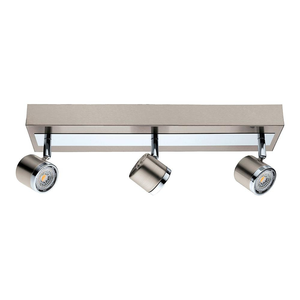 3 LT Integrated LED Track Light w/ Matte Nickel & Chrome Finish & Adjustable Lamp Heads