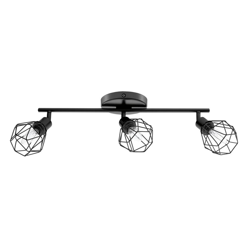 3 LT Fixed Track Light w/ Matte Black Finish & Matte Black Geometric Adjustable Shades