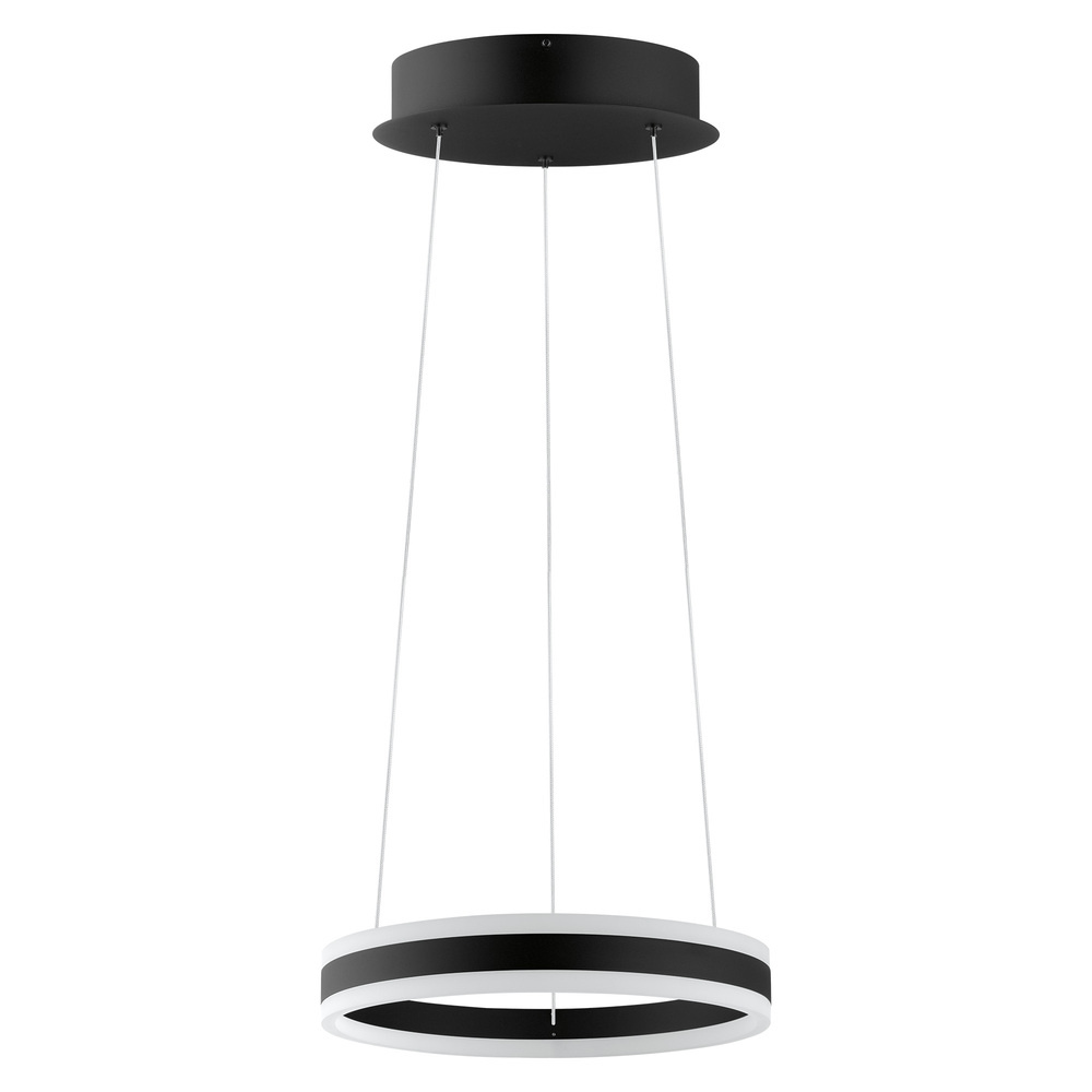 2 LT Integrated LED Circular Open Pendant w/  Black Finish & White Acrylic Diffuser
