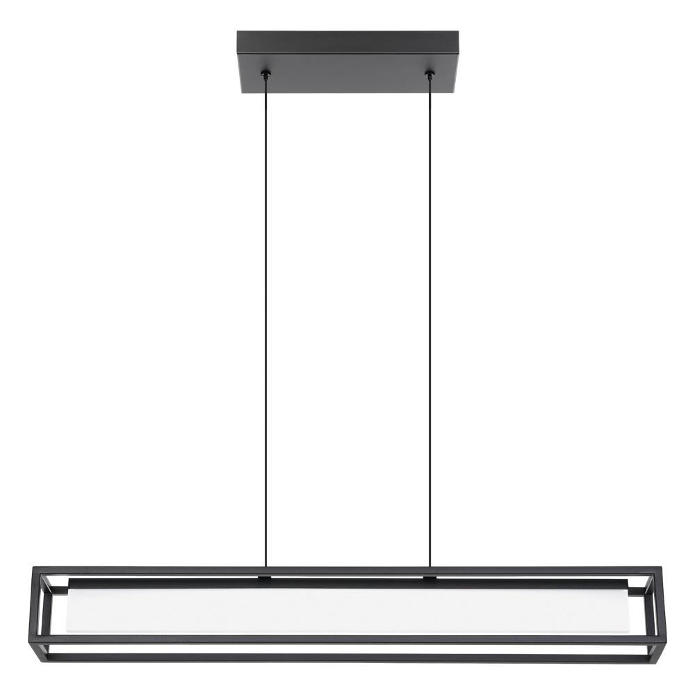 1 LT LED Linear Pendant w/ Black Finish & White Acrylic Diffuser