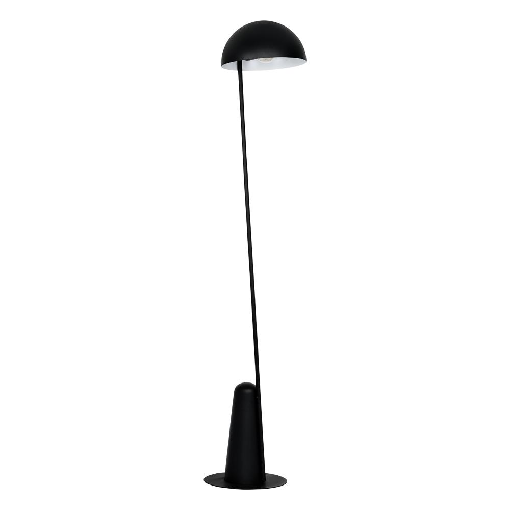 1 LT Floor Lamp Black w/ White Interior Metal Shade