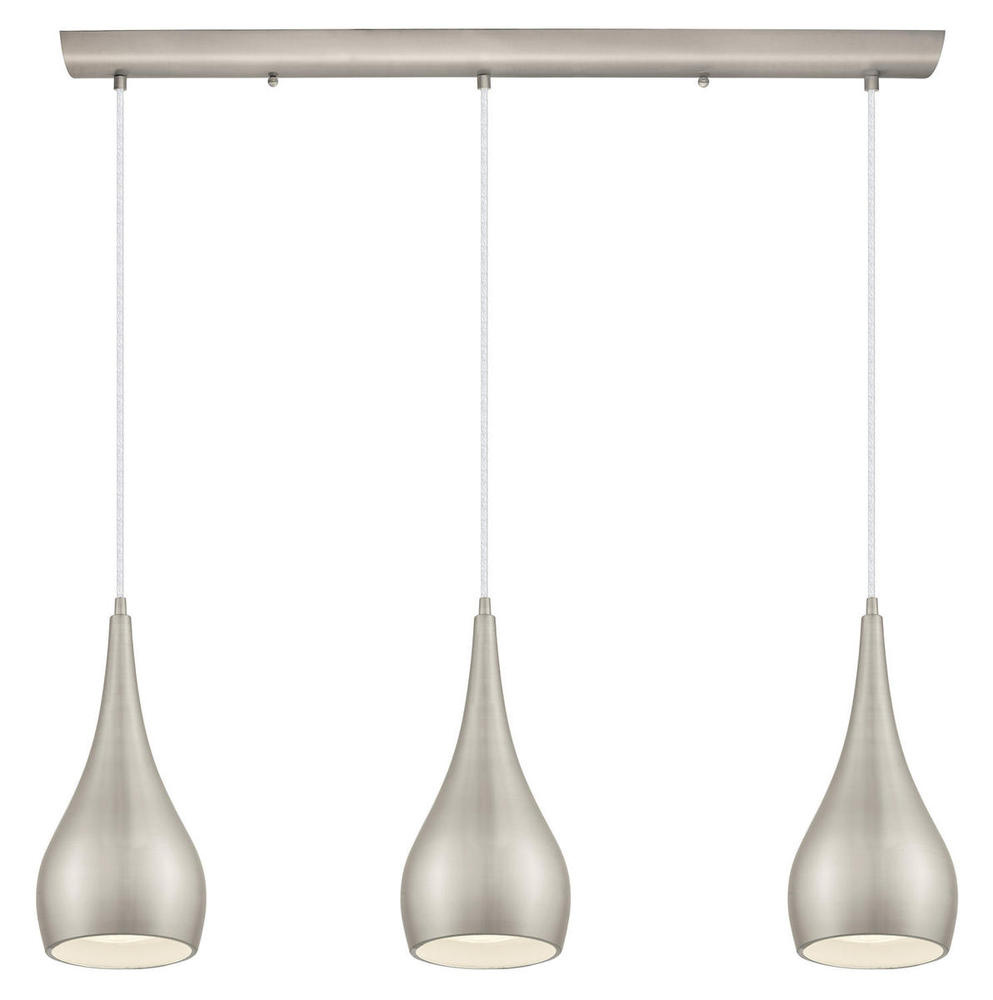 3 LT Linear Pendant w/ Matte Nickel Finish & Matte Nickel w/ White Interior Metal Shade