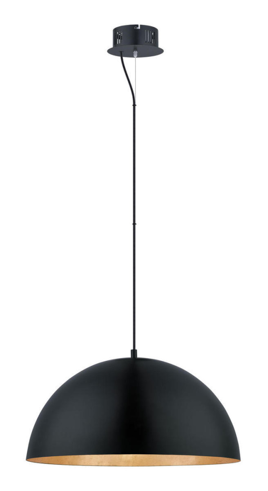 1 LT Integrated LED Pendant w/ Black Finish & Black w/ Gold Interior Metal Shade