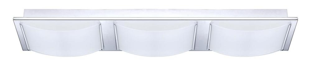 3 LT LED Bath/Vanity Light w/ Chrome Finish & White Glass Shades