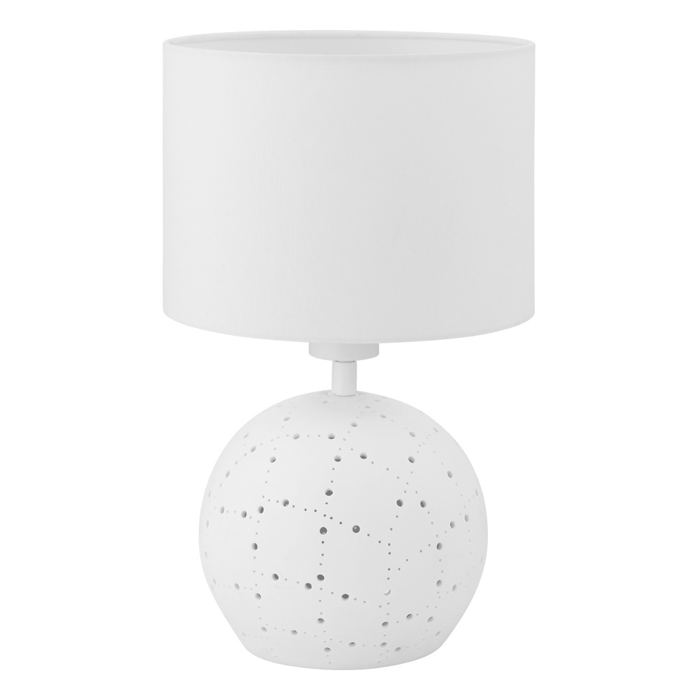 1 LT Table Lamp w/ a White Ceramic Base & White Fabric Shade
