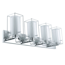 Eglo Canada 201642A - 4 LT Bath/Vanity Light w/ Chrome Finish & Clear & White Glass Shades