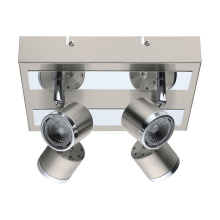 Eglo Canada 201736A - 4 LT Integrated LED Square Ceiling Track Light w/ Matte Nickel & Chrome Finish