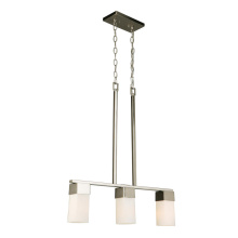 Eglo Canada 202868A - 3 LT Linear Pendant w/ Brushed Nickel Finish & Frosted Glass Shades