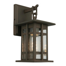 Eglo Canada 202887A - 1 LT Outdoor Wall Light w/ Matte Bronze Finish & Clear Seeded Glass