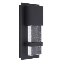 Eglo Canada 202953A - 1 LT Integrated LED Outdoor Wall Light w/ Black Finish & Clear Seeded Glass