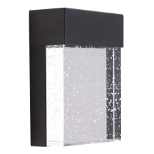 Eglo Canada 202958A - 1 LT Integrated LED Outdoor Wall Light w/ Black Finish & Clear Seeded Glass Shade