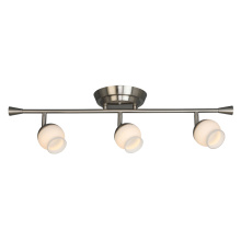 Eglo Canada 204005A - 3 LT Integrated LED Track Light w/ Brushed Nickel Finish & Frosted Adjustable Lamp Head