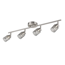 Eglo Canada 204022A - 4 LT Integrated LED Track Light w/ Brushed Nickel Finish &  Mesh Adjustable Lamp Heads