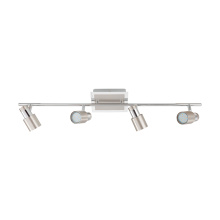 Eglo Canada 204197A - 4 LT Track Light w/ Matte Nickel & Chrome Finish &  Adjustable Lamp Heads