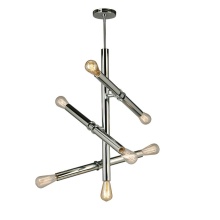 Eglo Canada 204473A - 7 LT Open Bulb Pendant w/ Chrome Finish & Semi Adjustable Arms