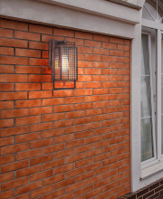 Eglo Canada 204548A - 1 LT Outdoor Wall Light w/ Rust Color Finish & Clear Glass Shade