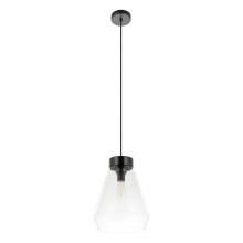 Eglo Canada 205326A - 1 LT Pendant w/ Matte Black Finish & Clear Glass Shade