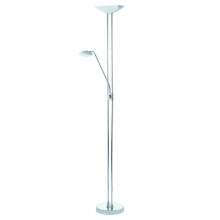 Eglo Canada 93875A - 2 LT Integreated LED Floor Lamp w/ Chrome Finish & Adjustable Reading Lamp