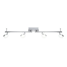 Eglo Canada 95999A - 4LT LED Fixed Track Light w/ Burshed Aluminum & Chrome Finish w/ Satin Acrylic Diffusers